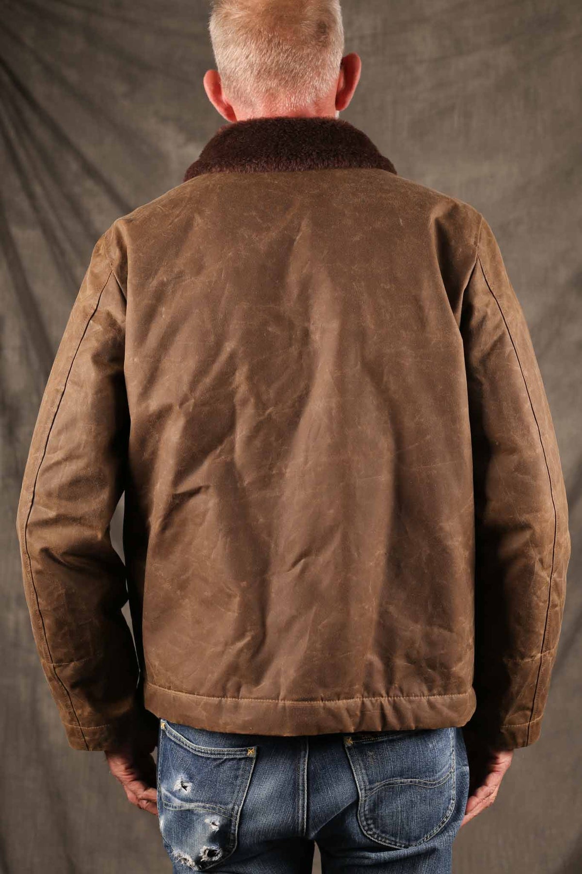 MANIFATTURA CECCARELLI - DECK JACKET WAXED CANVAS 7061-WX DARK TAN