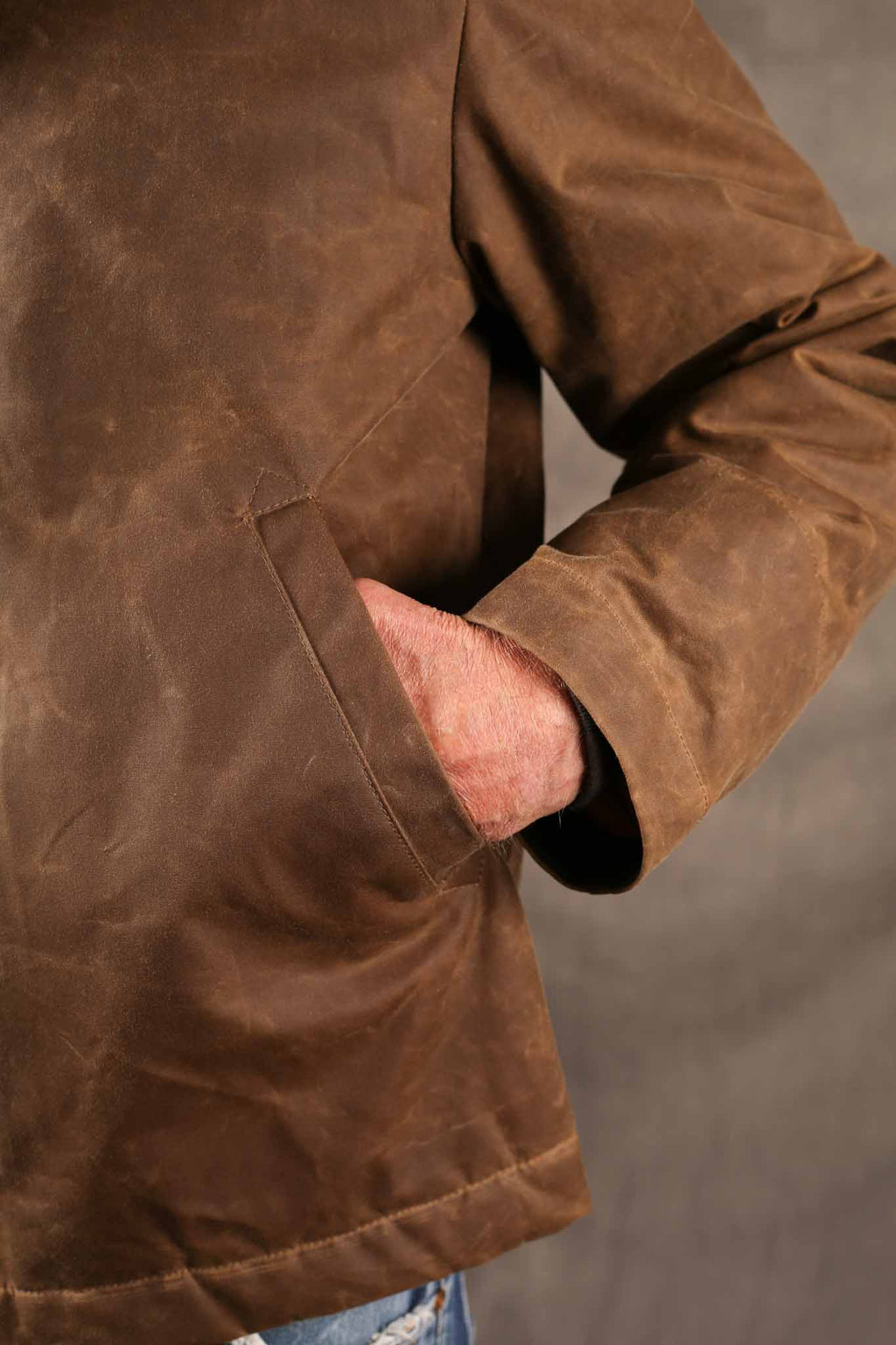 MANIFATTURA CECCARELLI - DECK JACKET WAXED CANVAS 7061-WX DARK TAN