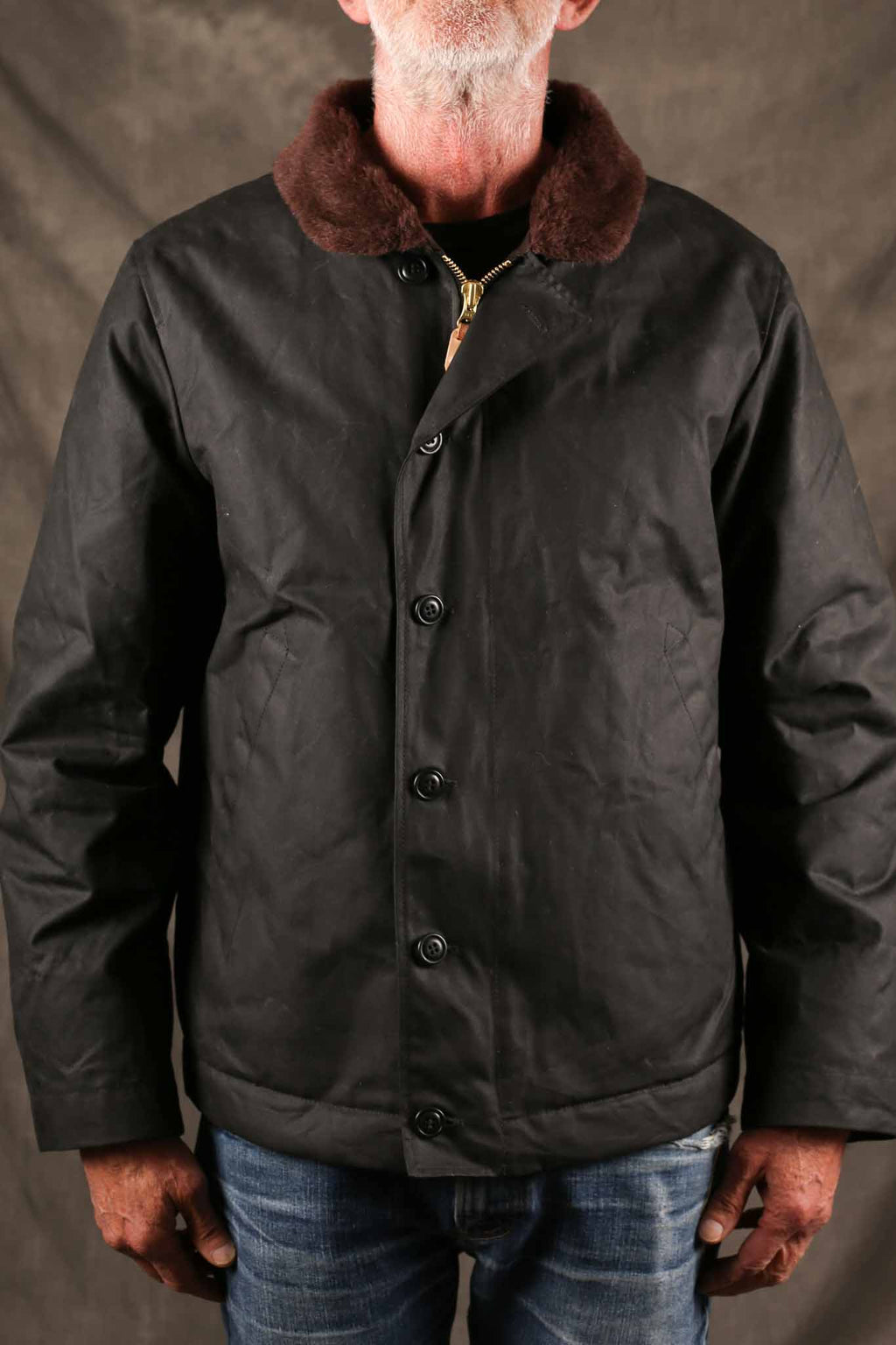 MANIFATTURA CECCARELLI - DECK JACKET WAXED CANVAS 7061-WX Black