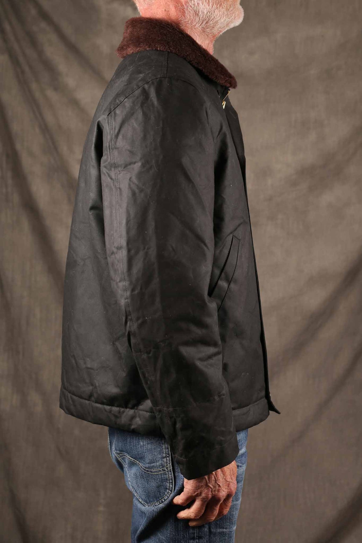 MANIFATTURA CECCARELLI - DECK JACKET WAXED CANVAS 7061-WX Black