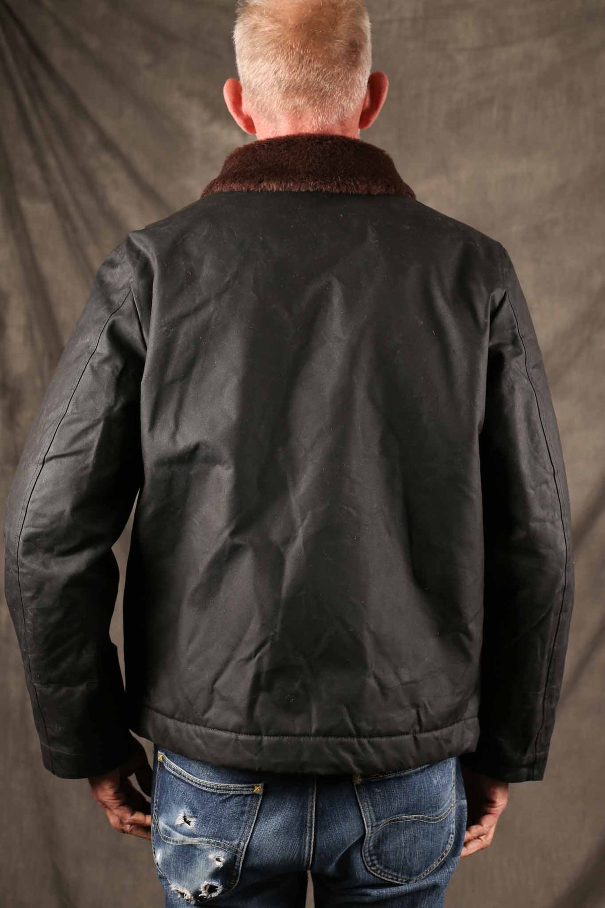MANIFATTURA CECCARELLI - DECK JACKET WAXED CANVAS 7061-WX Black