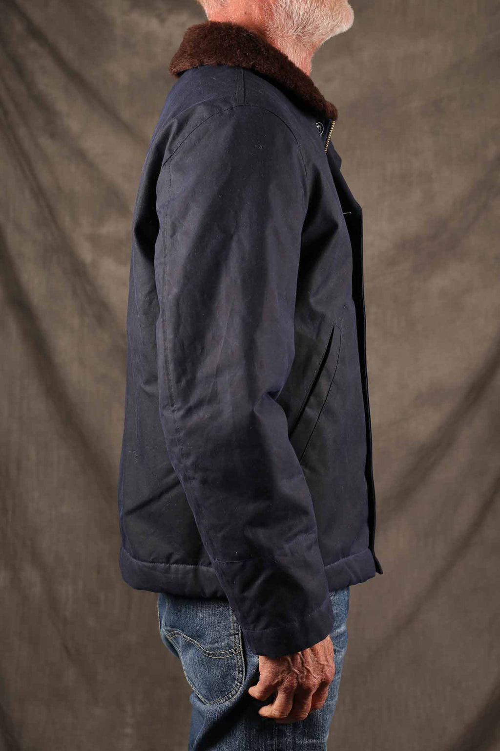 MANIFATTURA CECCARELLI - DECK JACKET WAXED CANVAS 7061-WX NAVY