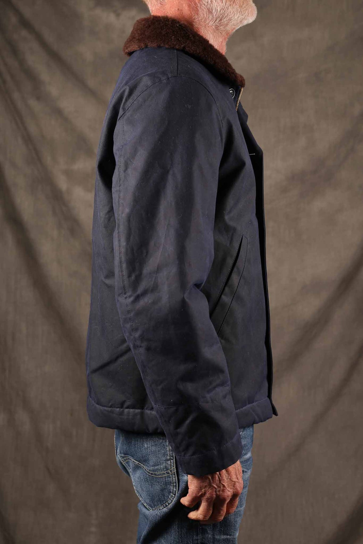 MANIFATTURA CECCARELLI - DECK JACKET WAXED CANVAS 7061-WX NAVY