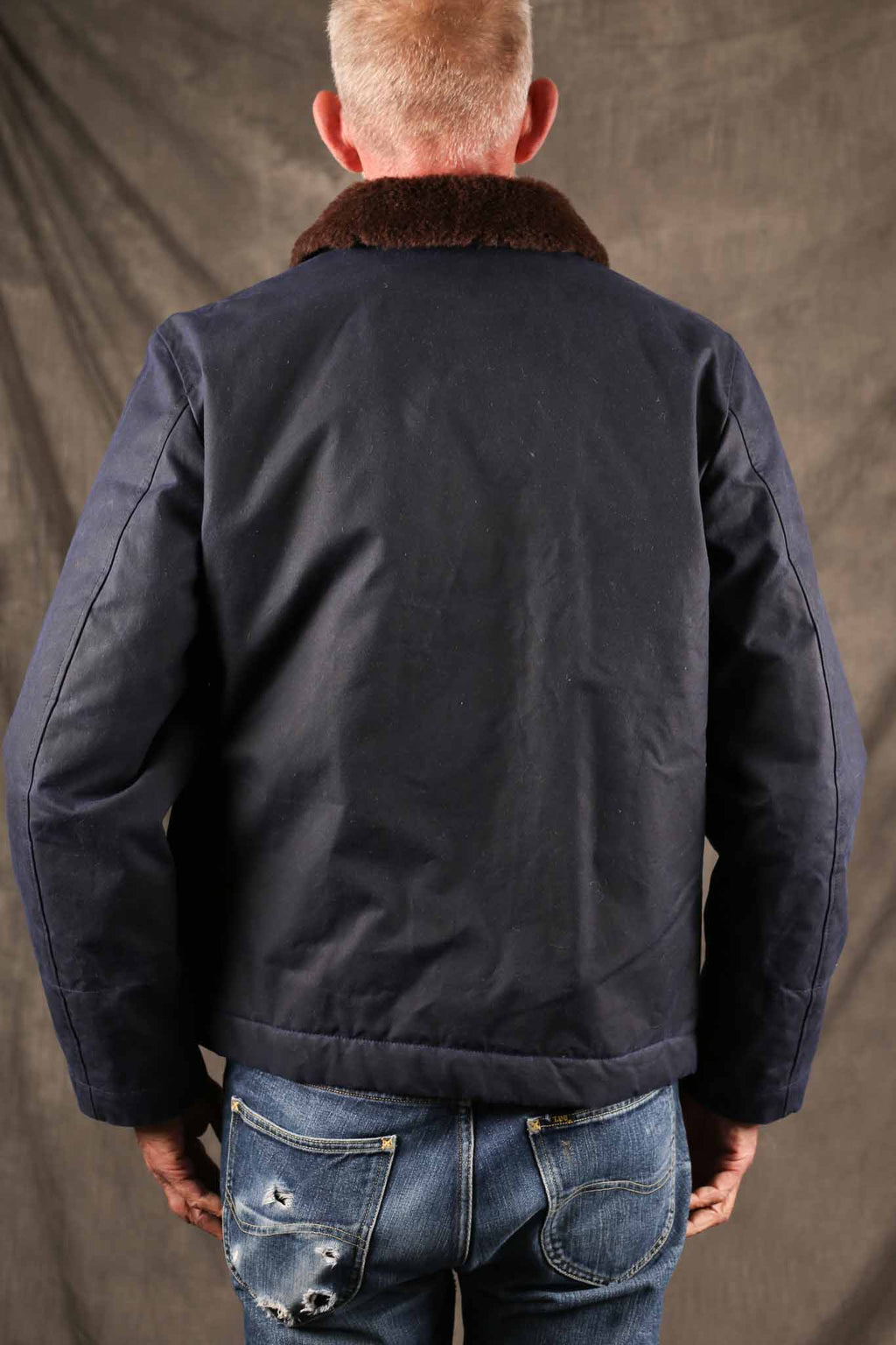 MANIFATTURA CECCARELLI - DECK JACKET WAXED CANVAS 7061-WX NAVY