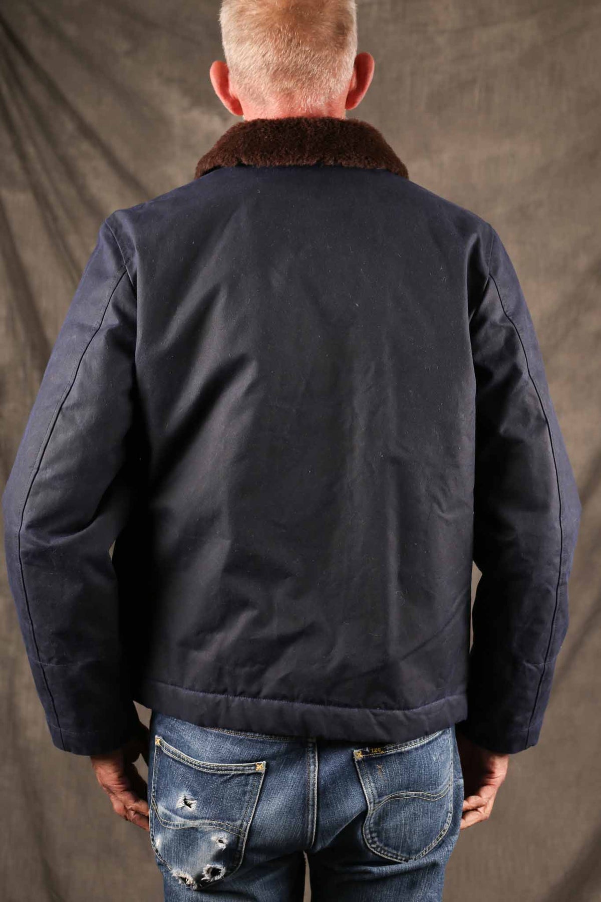 MANIFATTURA CECCARELLI - DECK JACKET WAXED CANVAS 7061-WX NAVY