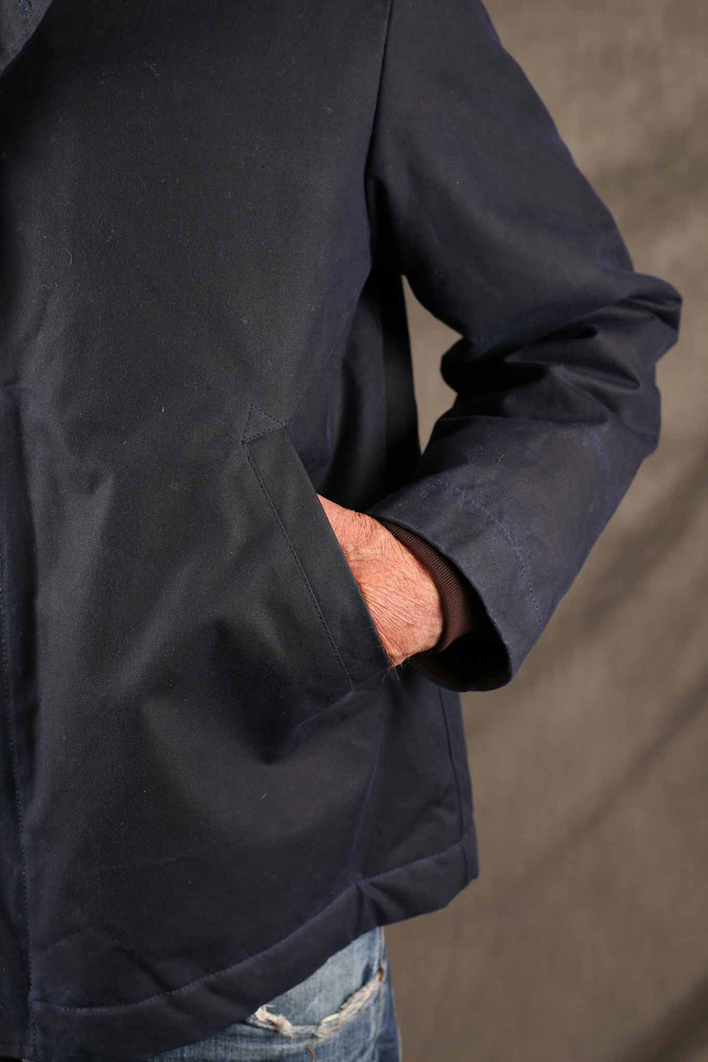 MANIFATTURA CECCARELLI - DECK JACKET WAXED CANVAS 7061-WX NAVY