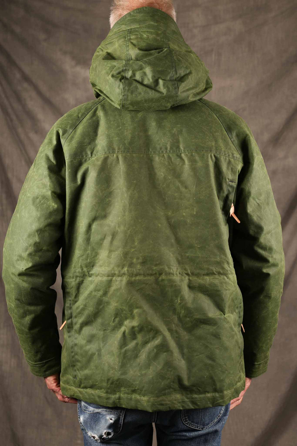MANIFATTURA CECCARELLI - FISHERMAN DOWN PARKA JACKET WAXED CANVAS 7026-WX Light Green