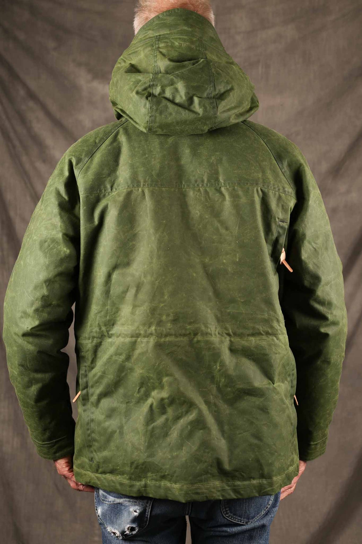 MANIFATTURA CECCARELLI - FISHERMAN DOWN PARKA JACKET WAXED CANVAS 7026-WX Light Green