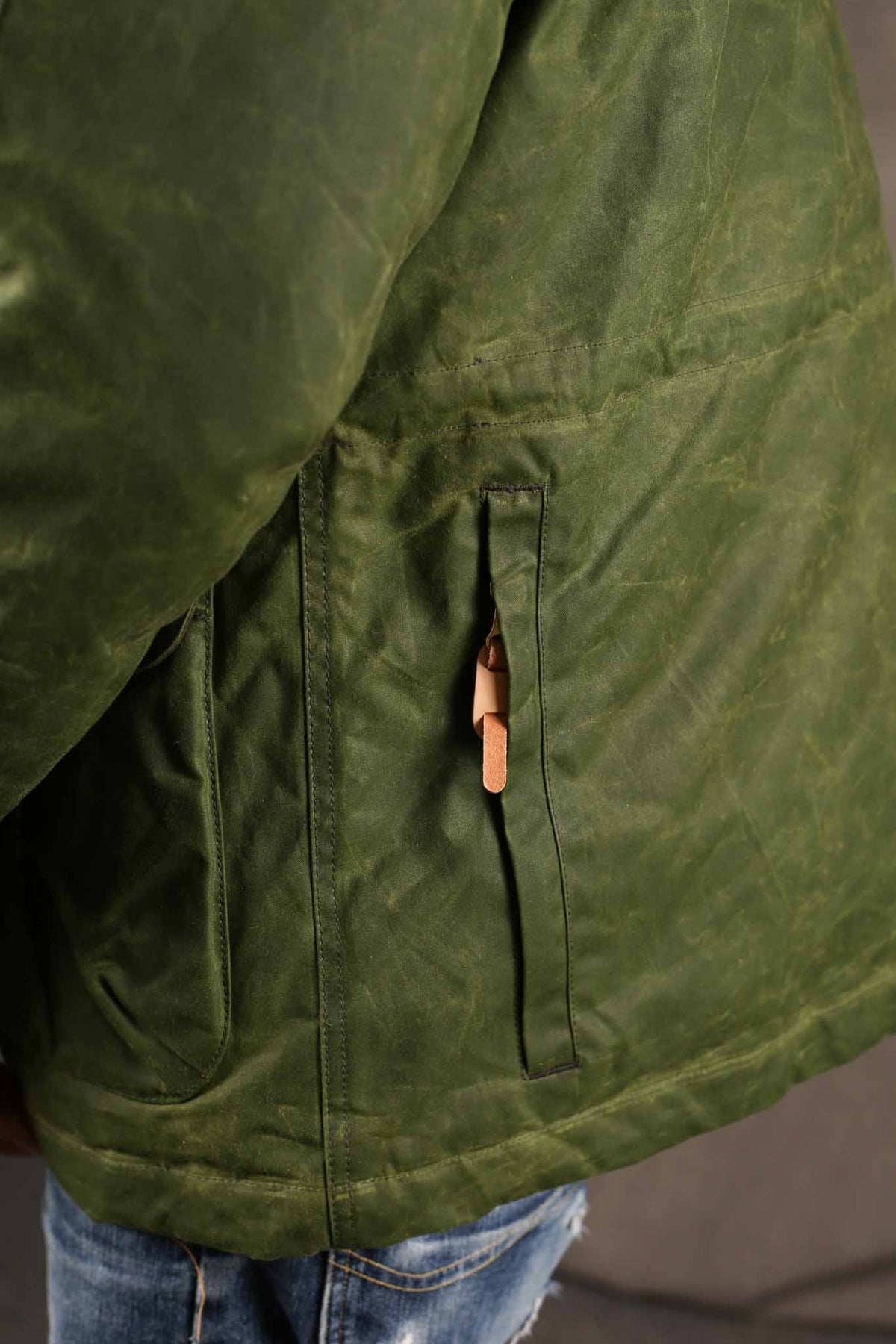 MANIFATTURA CECCARELLI - FISHERMAN DOWN PARKA JACKET WAXED CANVAS 7026-WX Light Green