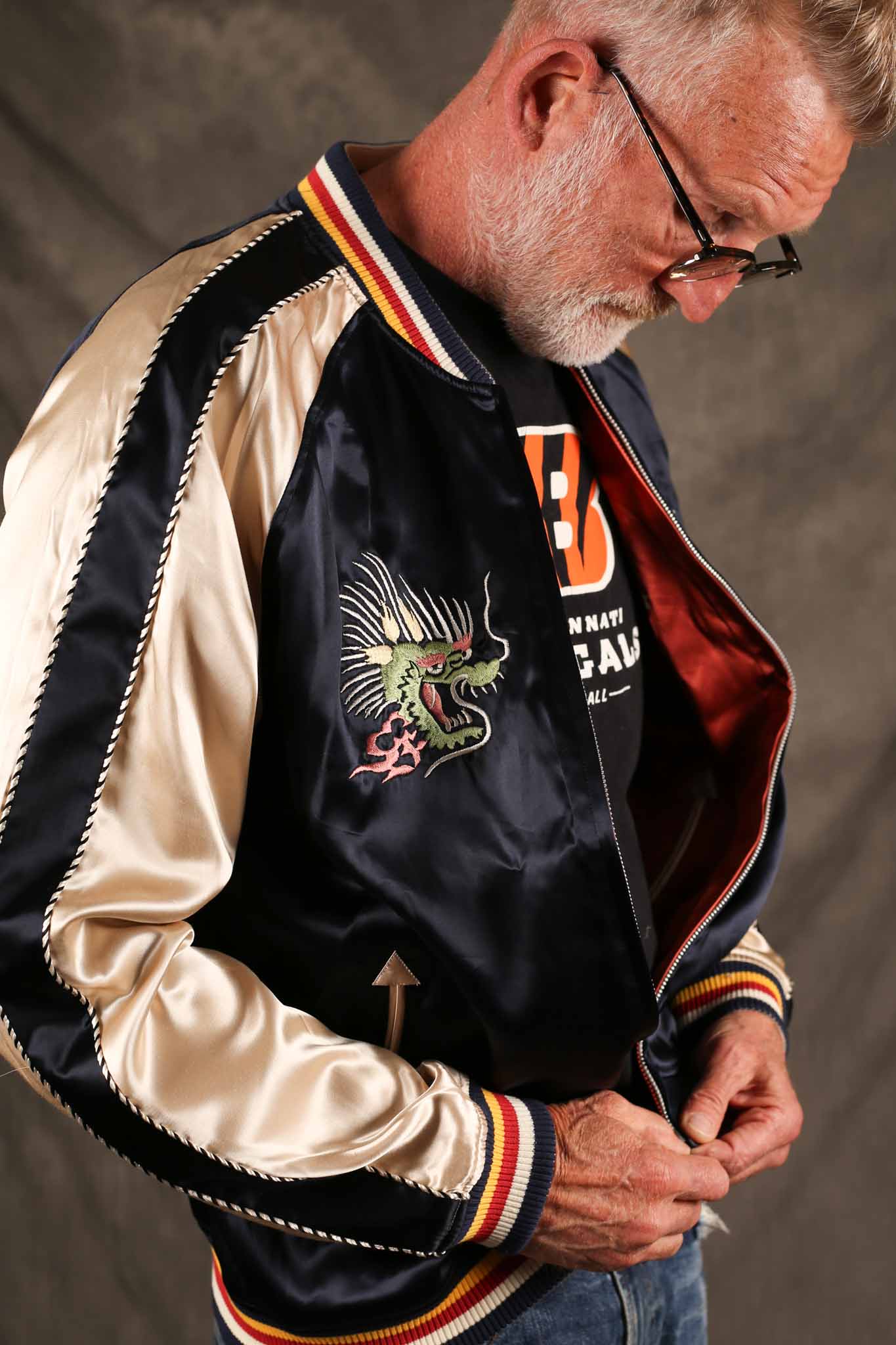 THE FLAT HEAD - FN-OJ-SV006 Reversible Souvenir Jacket Tiger