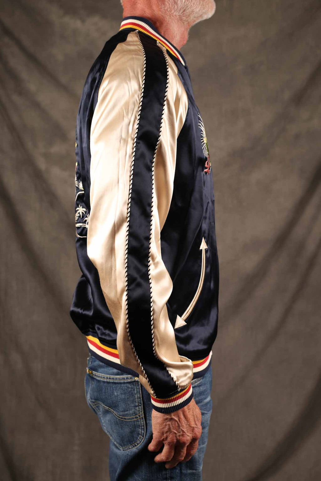 THE FLAT HEAD - FN-OJ-SV006  Reversible Souvenir Jacket Tiger & Dragon