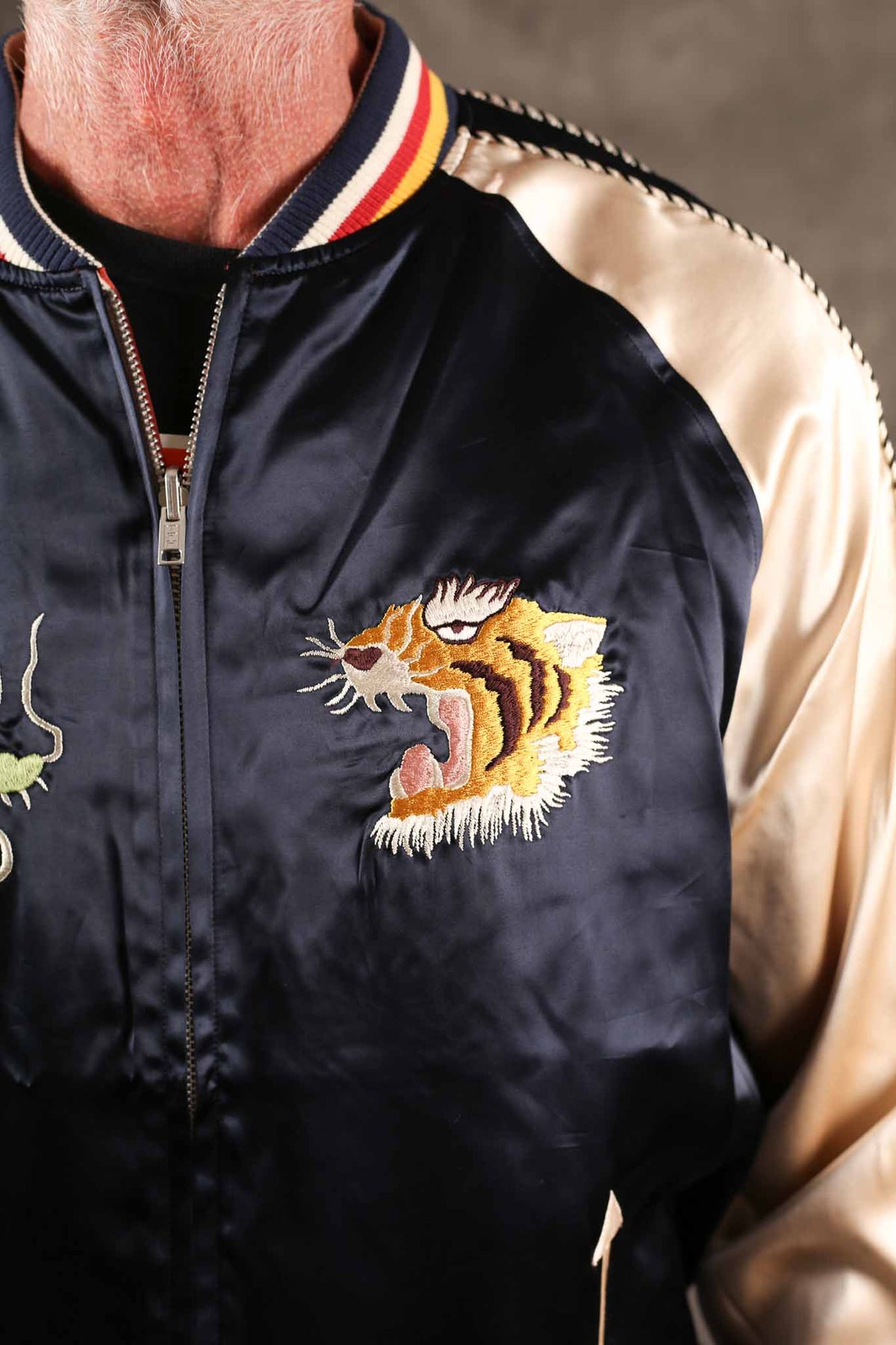 THE FLAT HEAD - FN-OJ-SV006  Reversible Souvenir Jacket Tiger & Dragon