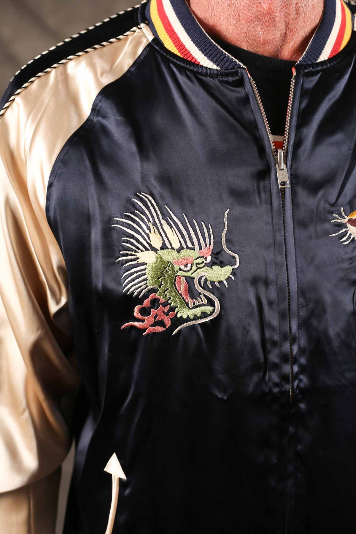 THE FLAT HEAD - FN-OJ-SV006  Reversible Souvenir Jacket Tiger & Dragon