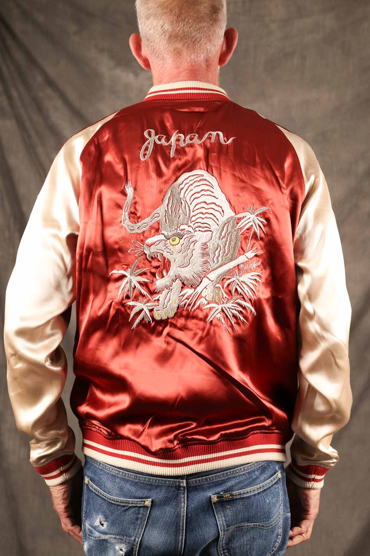 THE FLAT HEAD - FN-OJ-SV006  Reversible Souvenir Jacket Tiger & Dragon