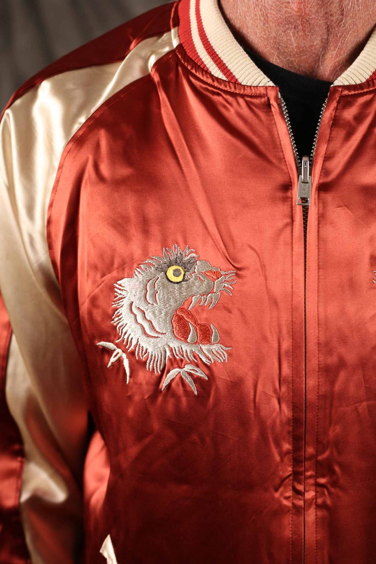 THE FLAT HEAD - FN-OJ-SV006  Reversible Souvenir Jacket Tiger & Dragon