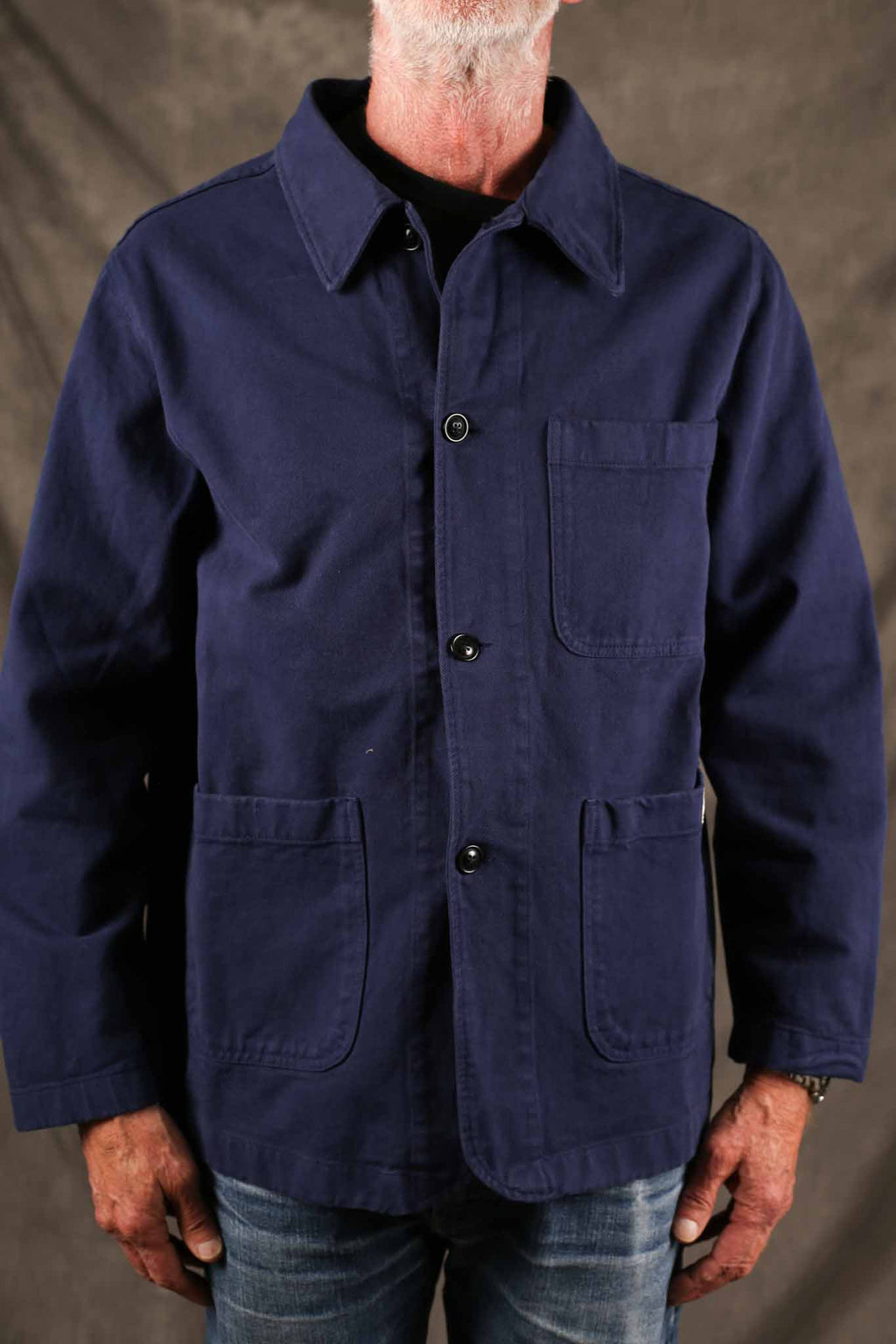 Merz b. Schwanen JKT05.66.2 Worker's Cotton Twill Jacket Blue