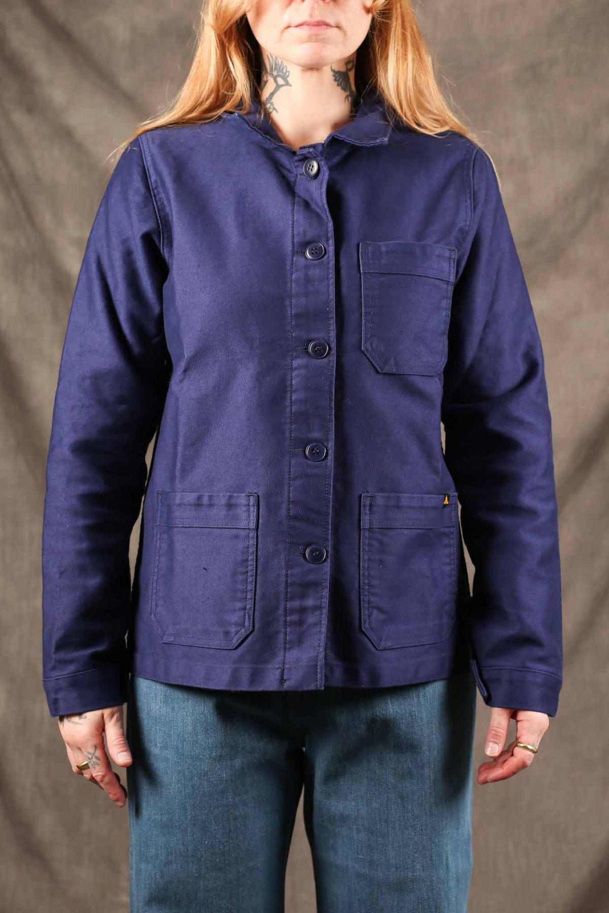 Le Mont St. Michel Womens The Real Work Jacket Blue