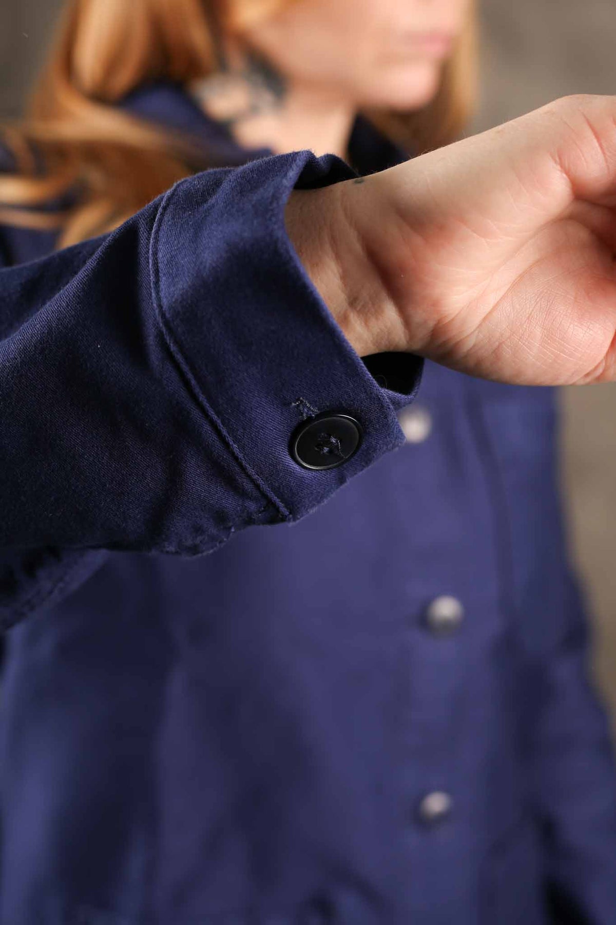 Le Mont St. Michel Womens The Real Work Jacket Blue