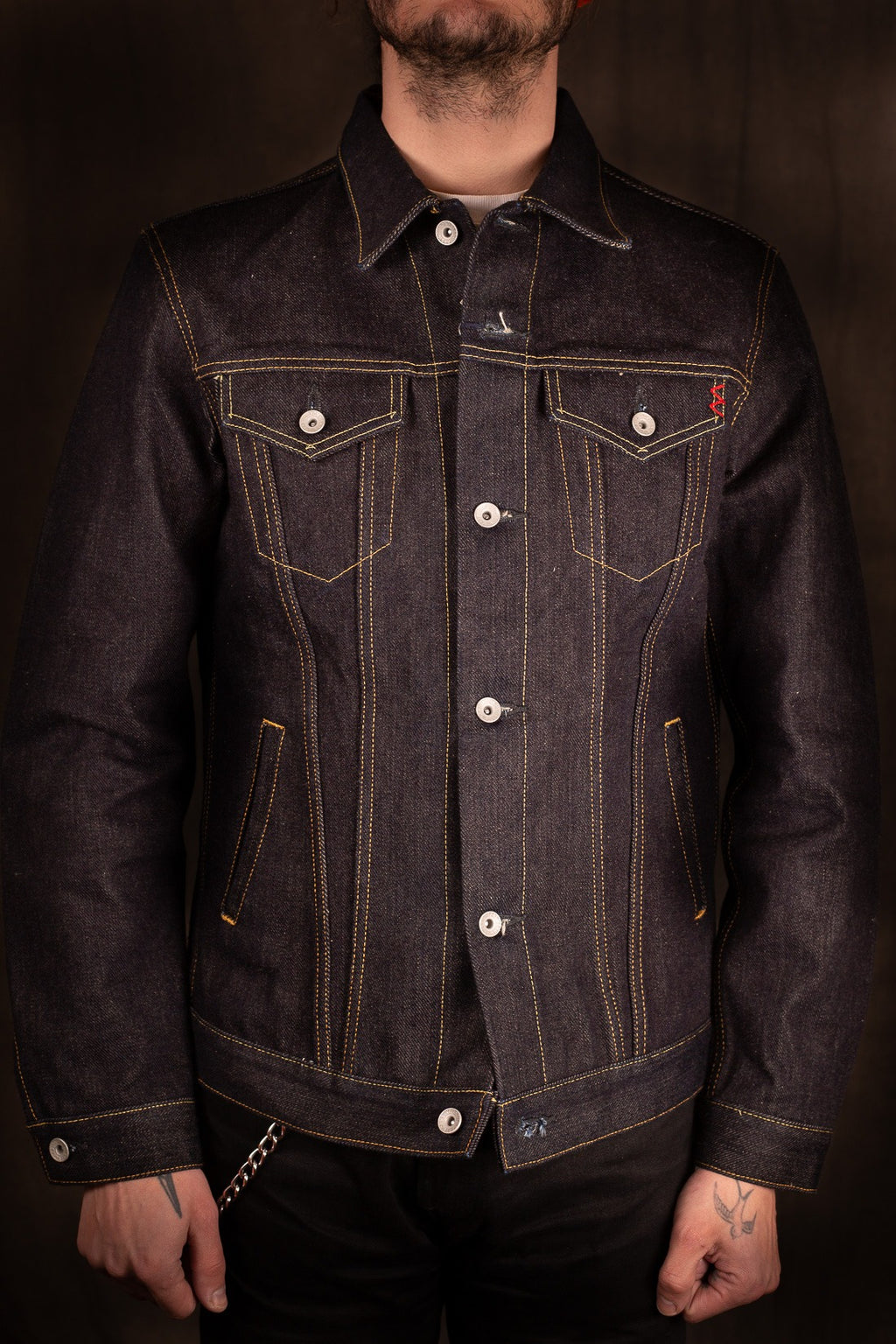 Iron Heart IH-526L 19oz Left-Hand Twill Selvedge Denim Type III Jacket - Indigo