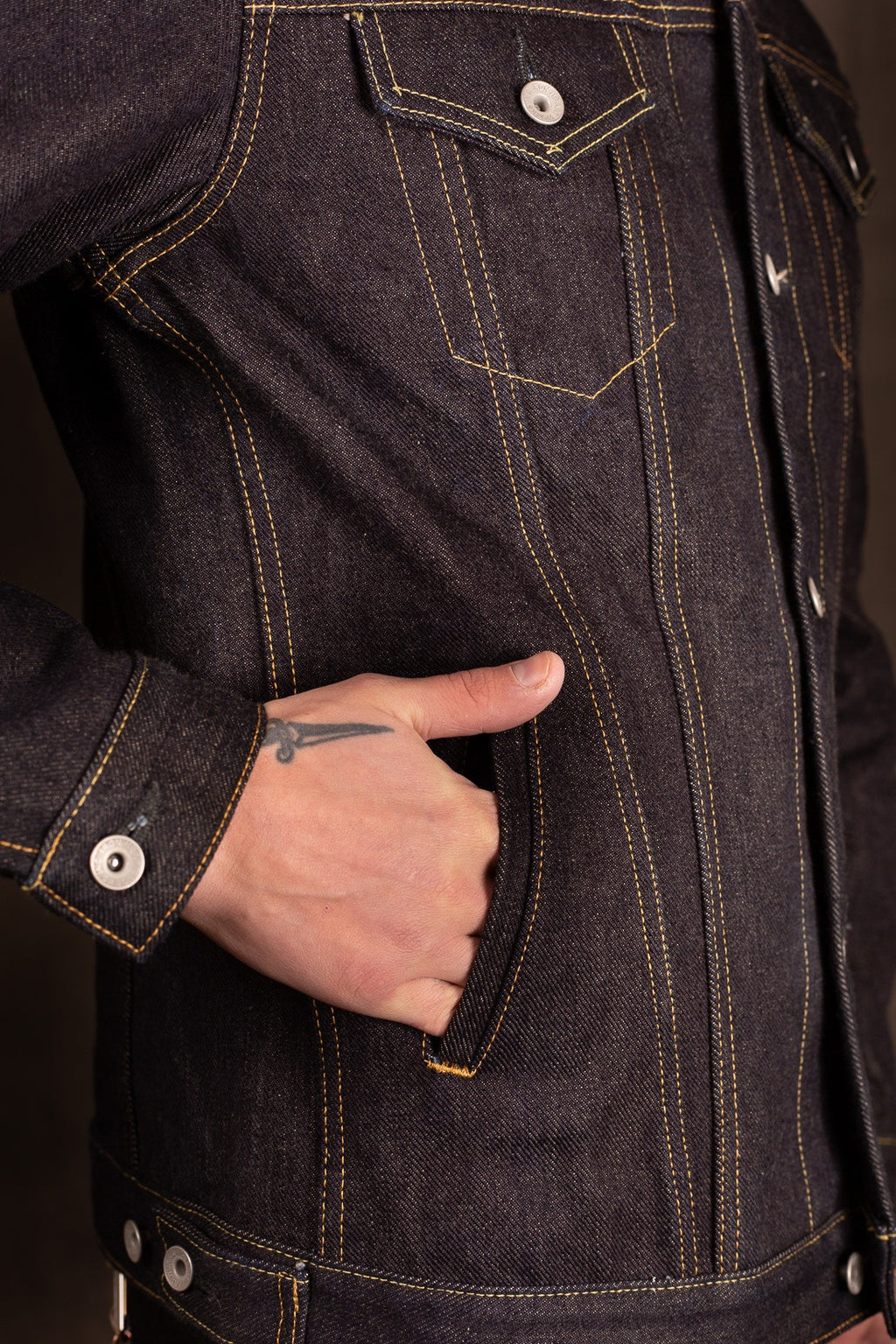 Iron Heart IH-526L 19oz Left-Hand Twill Selvedge Denim Type III Jacket - Indigo