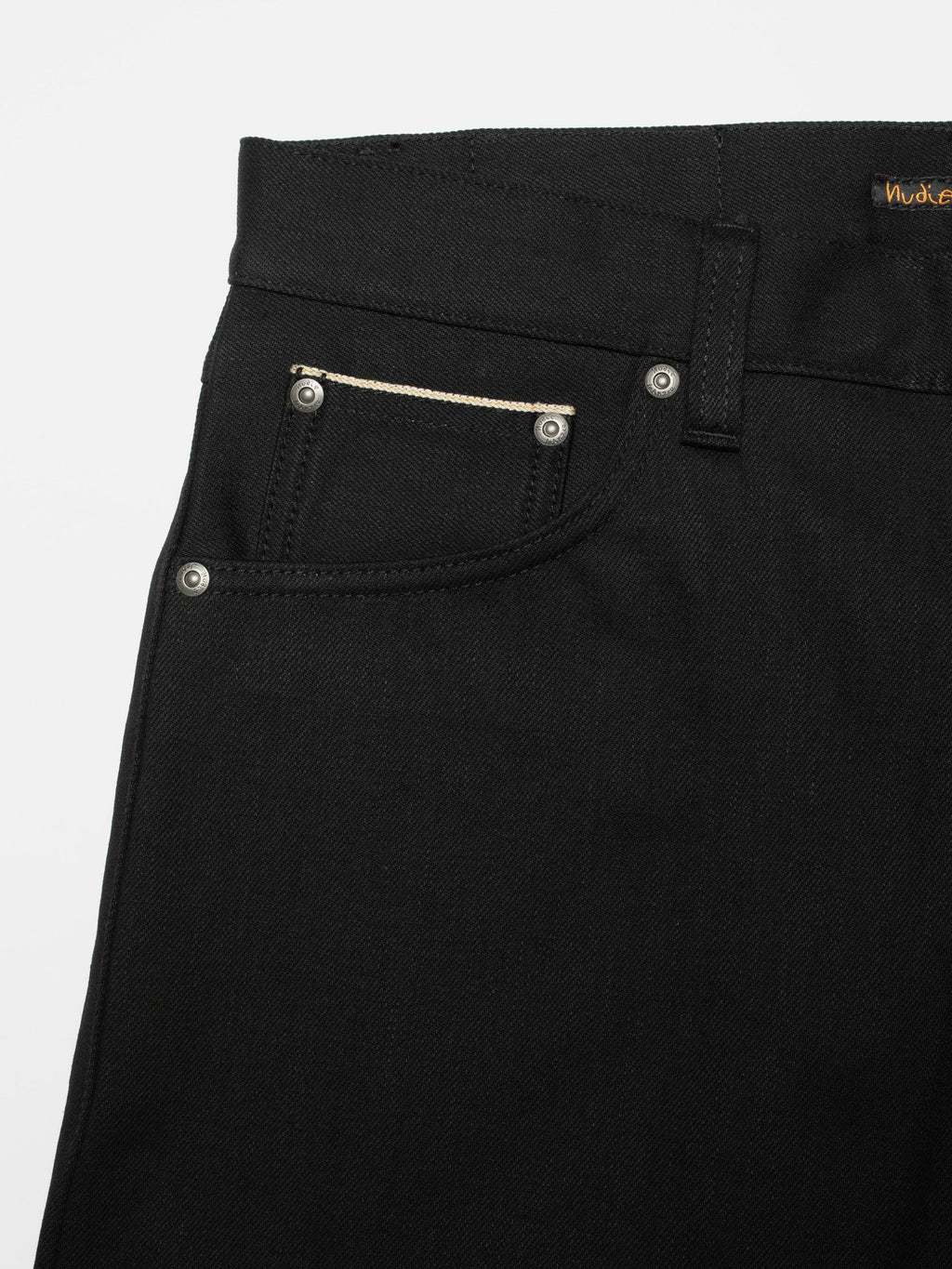 Nudie Jeans Solid Ollie 12.75 oz. Dry Black Selvage