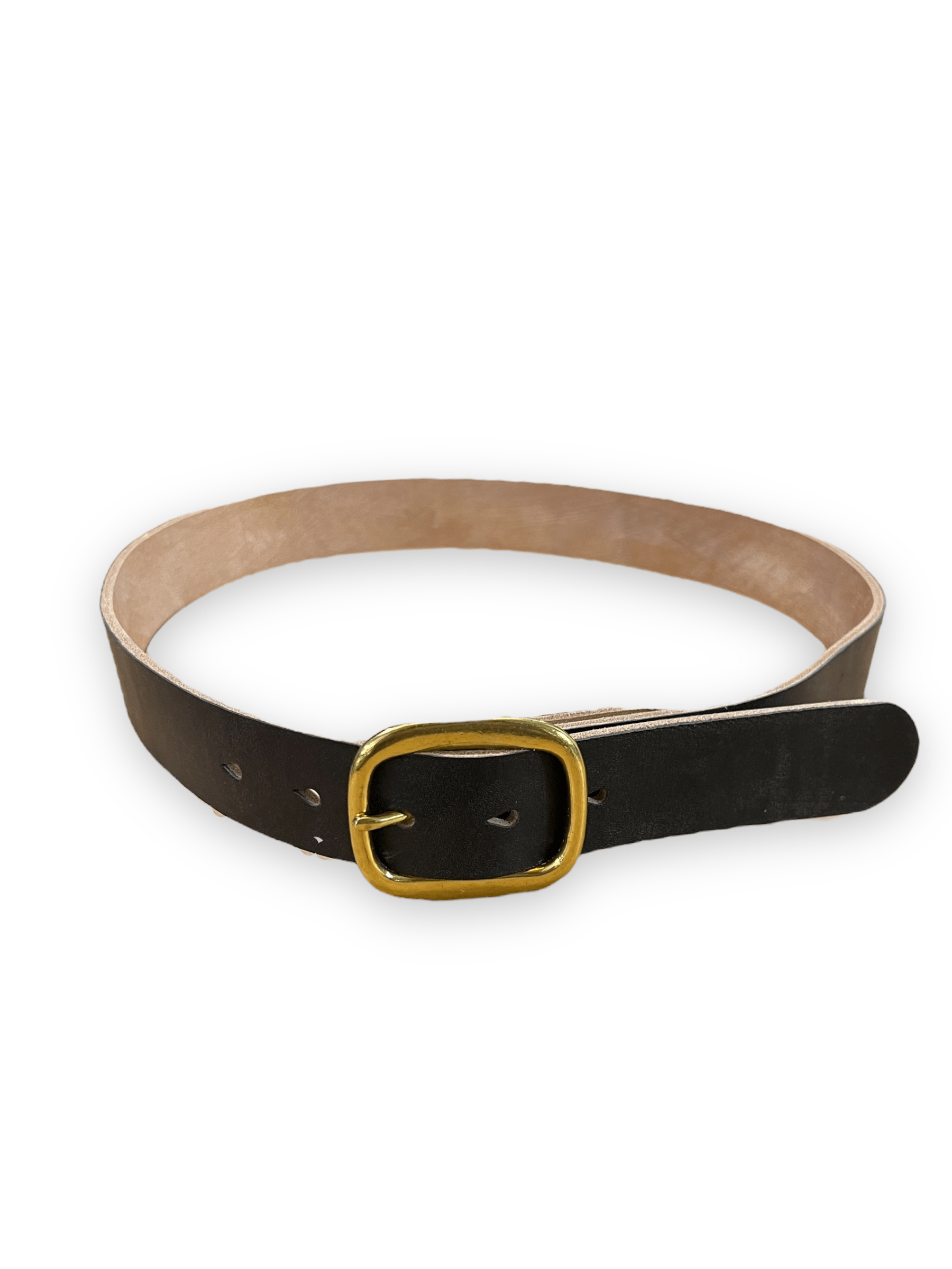 The Rope Western Brass Belt Black Overdyed