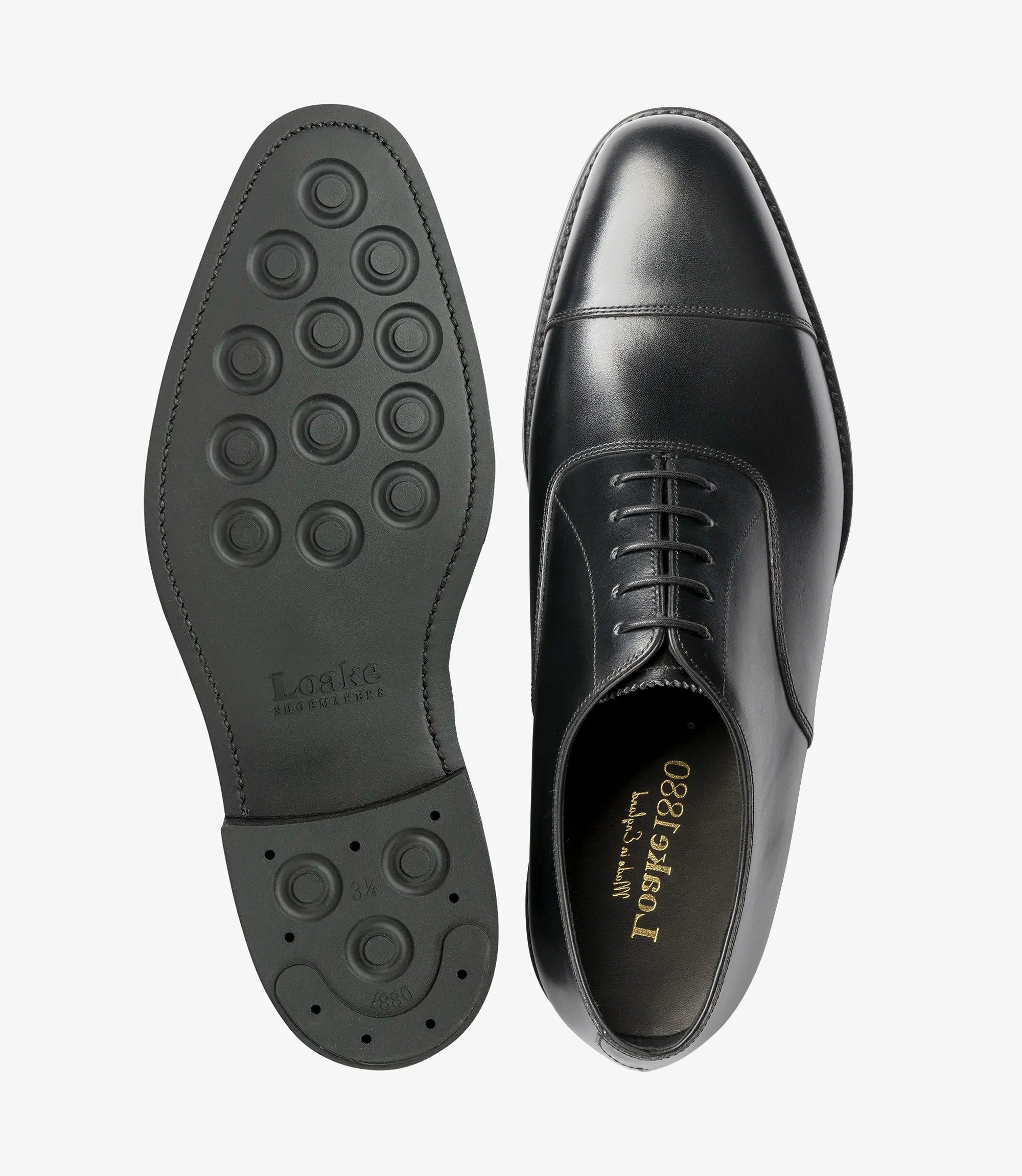 Loake 1880 Aldwych G Last Black Calf Oxford Rubber soles