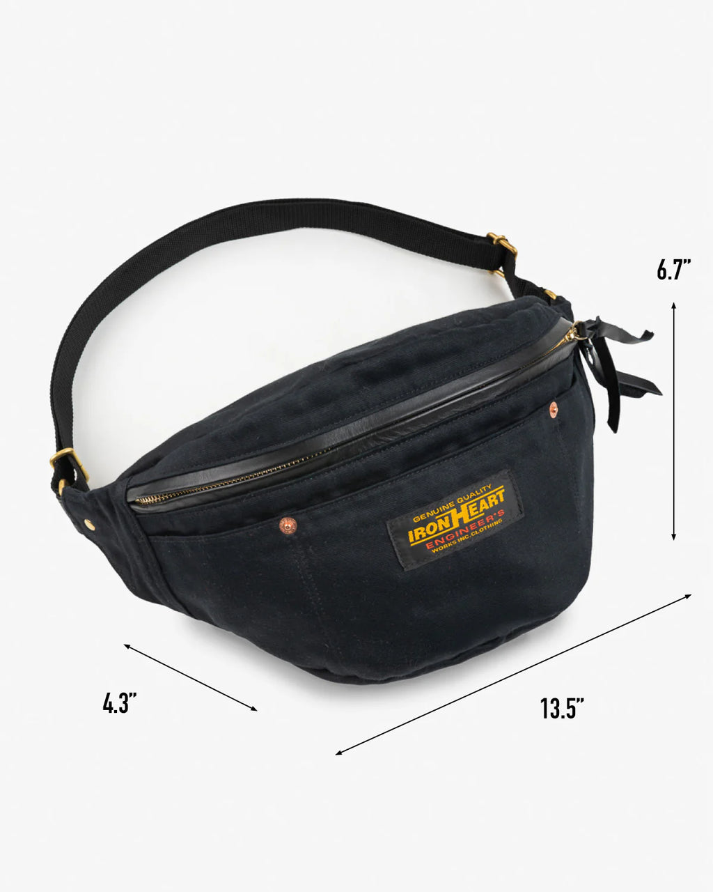 IRON HEART IHE-53 12oz Whipcord Waist Bag Black