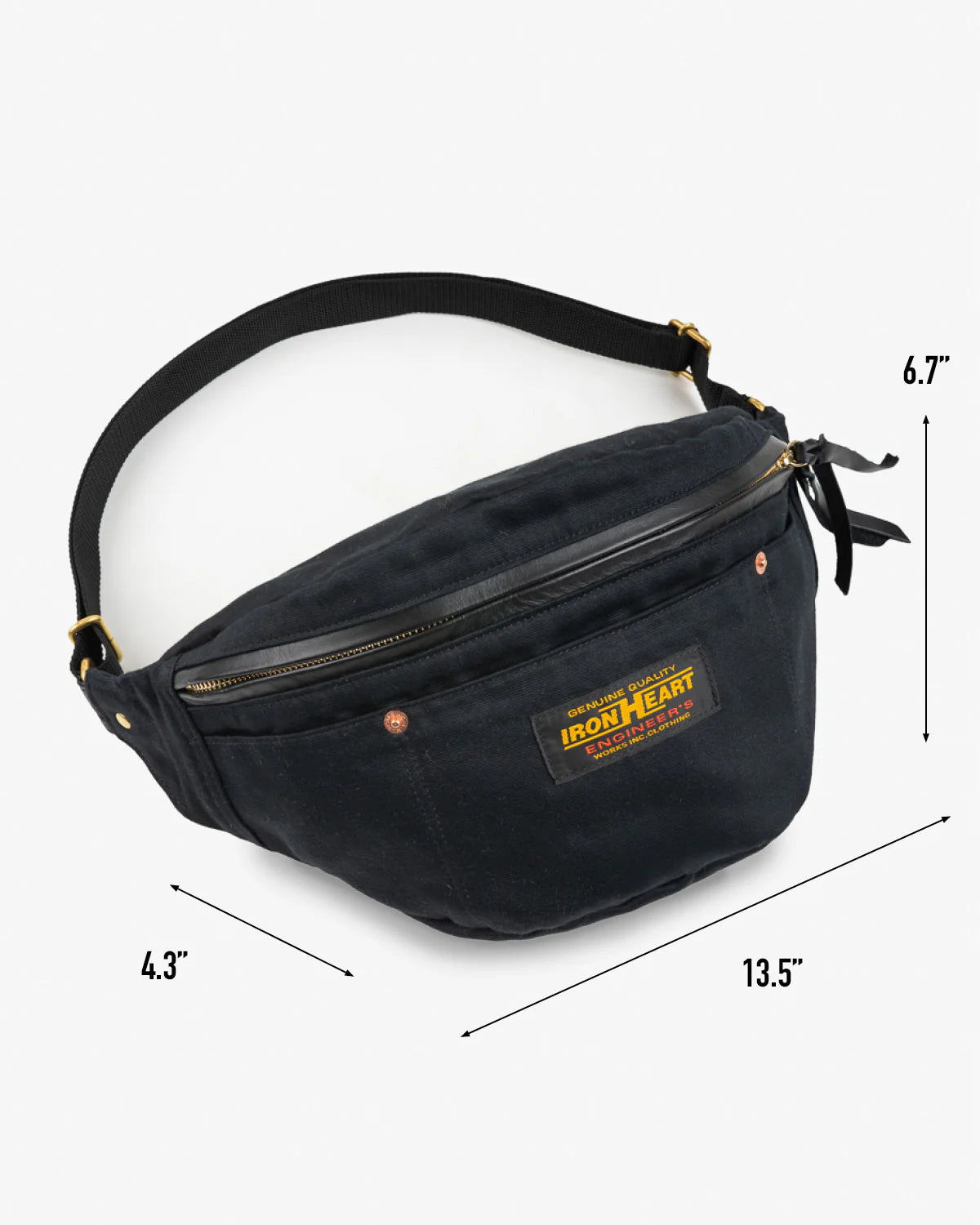 IRON HEART IHE-53 12oz Whipcord Waist Bag Black