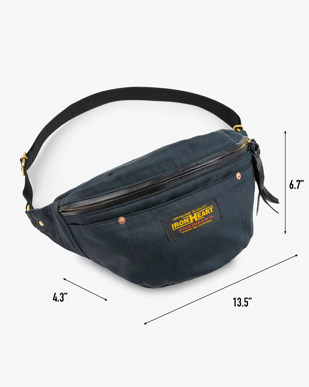IRON HEART IHE-53 12oz Whipcord Waist Bag Navy