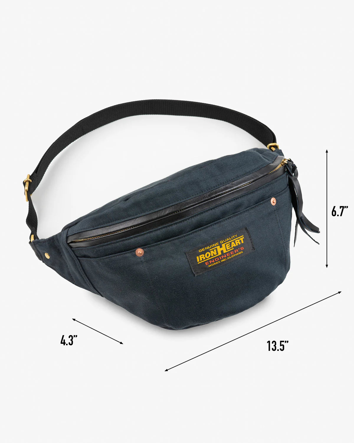 IRON HEART IHE-53 12oz Whipcord Waist Bag Navy