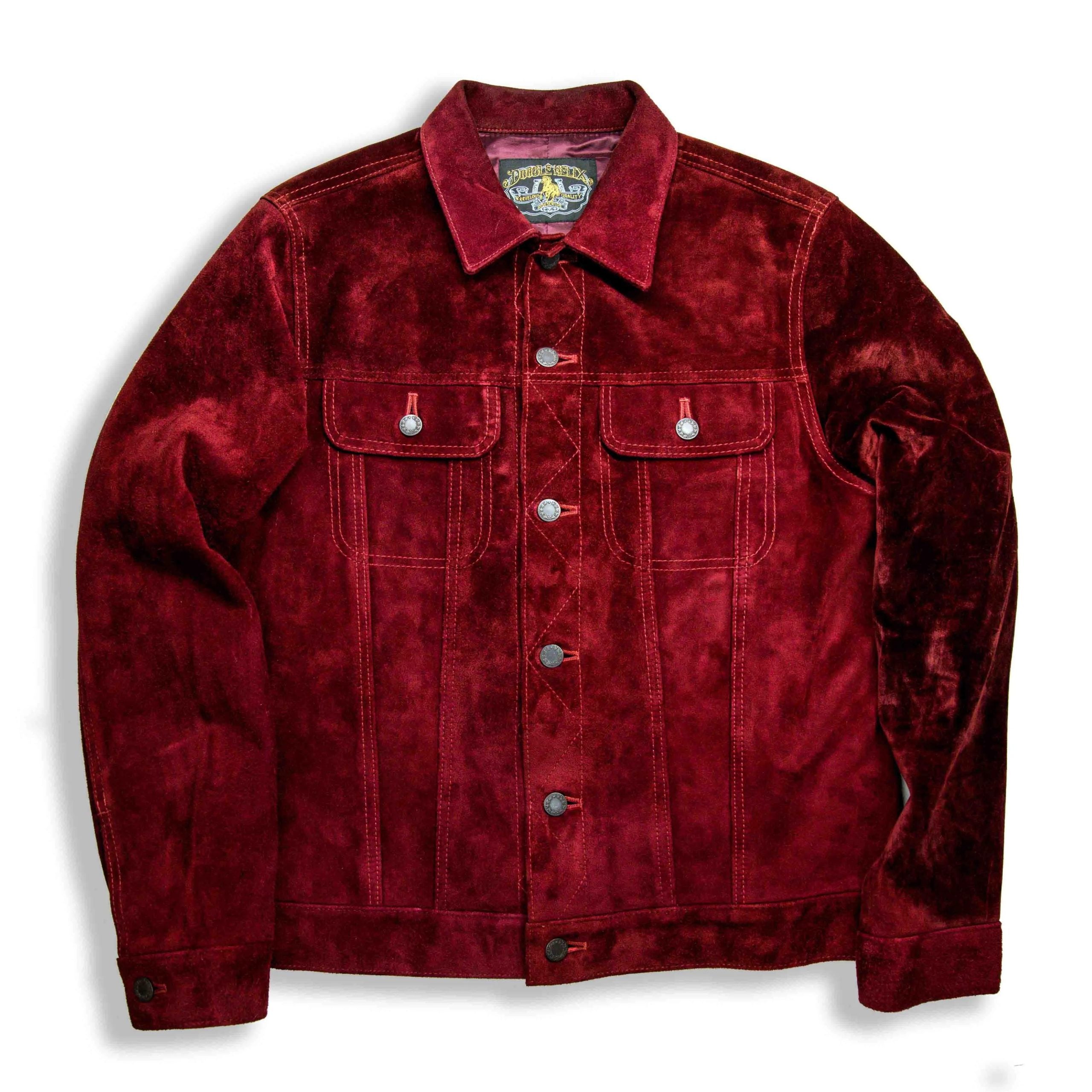 Double Helix The Boxer Horsehide Jacket Burgandy