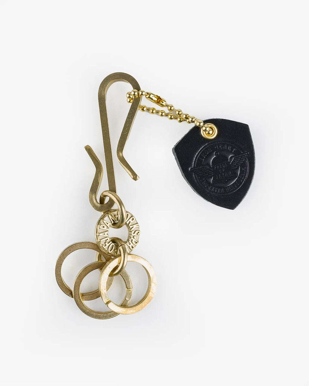 Iron Heart W10 Key Hook with Rings - Brass