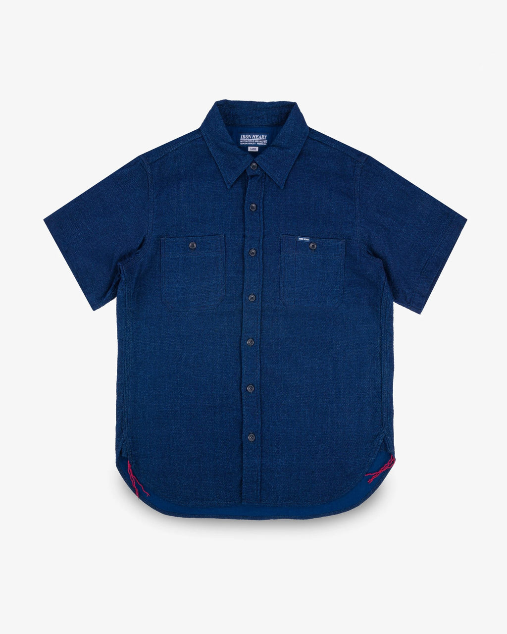 Iron Heart IHSH-417-IND - 5oz Double Gauze Short Sleeved Work Shirt - Indigo
