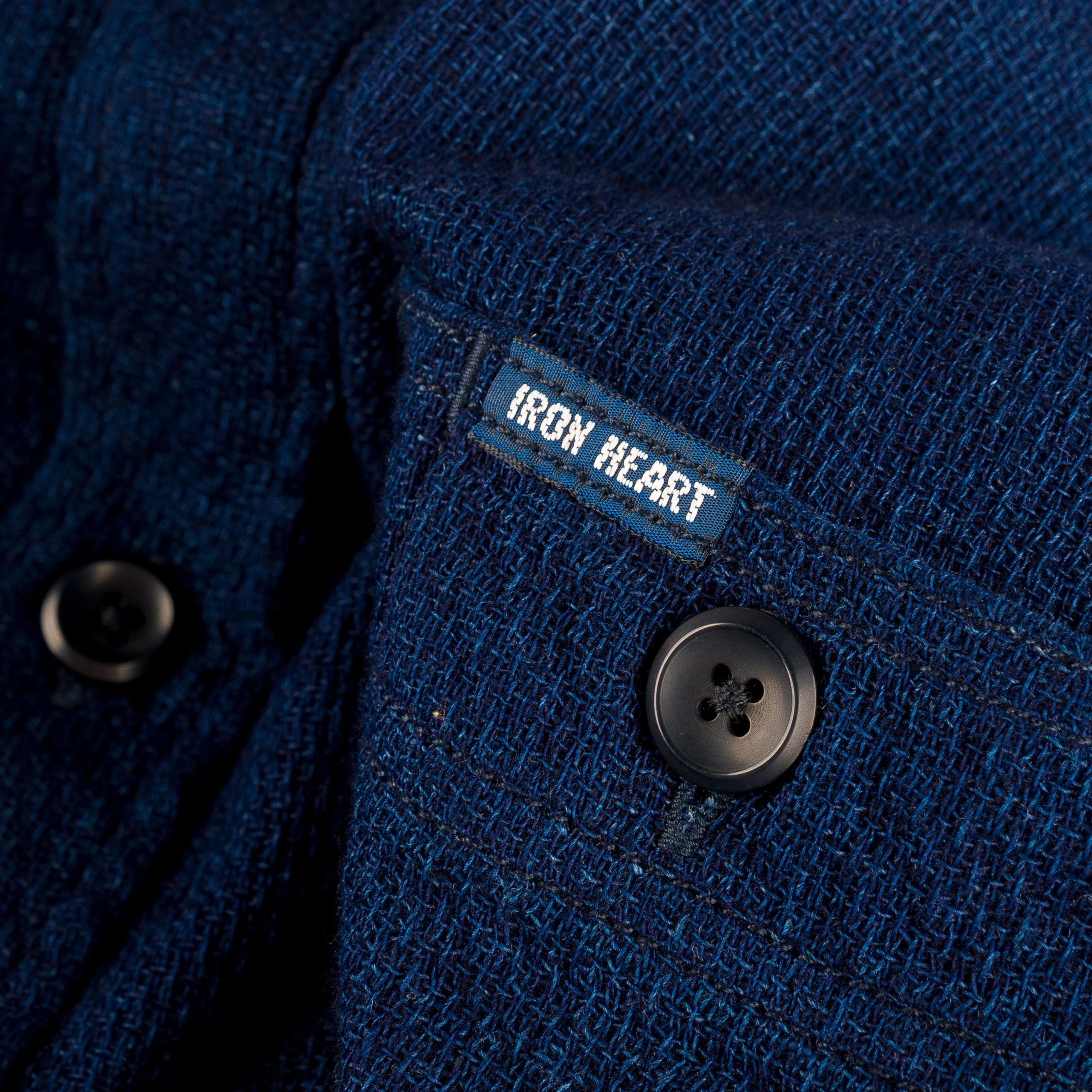 Iron Heart IHSH-417-IND - 5oz Double Gauze Short Sleeved Work Shirt - Indigo