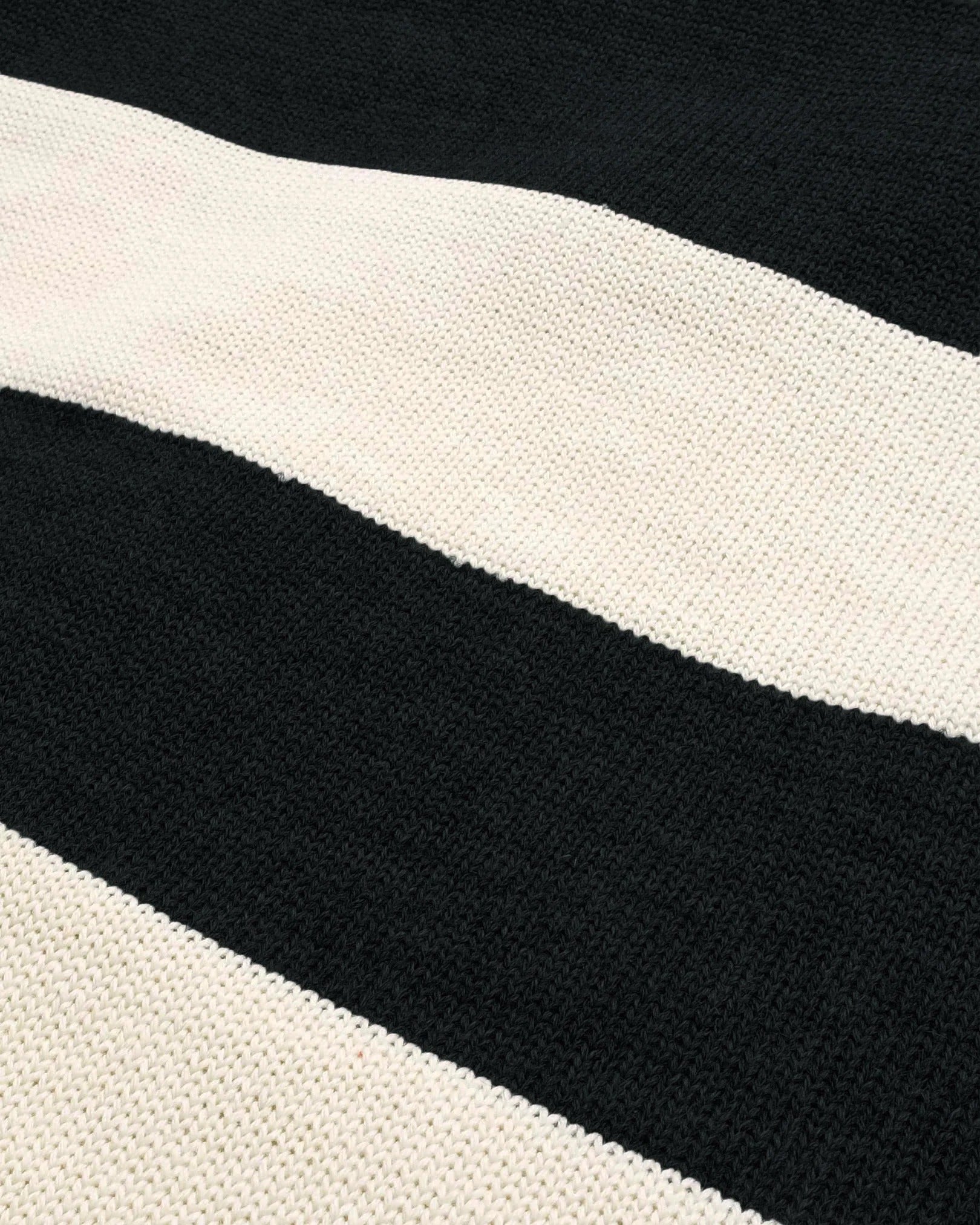 Dehen Striped Woolen Naval Crew - Black / Off White