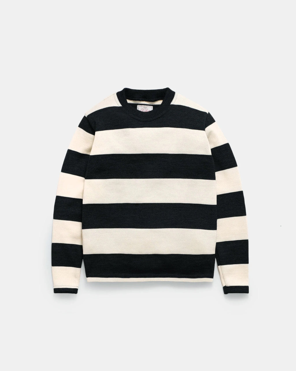 Dehen Striped Woolen Naval Crew - Black / Off White