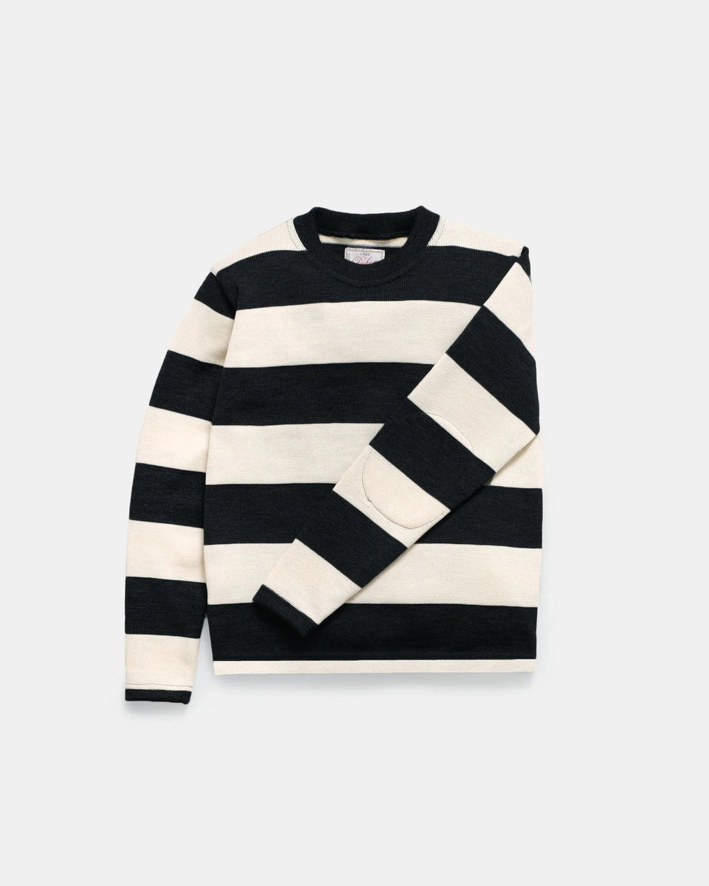 Dehen Striped Woolen Naval Crew - Black / Off White