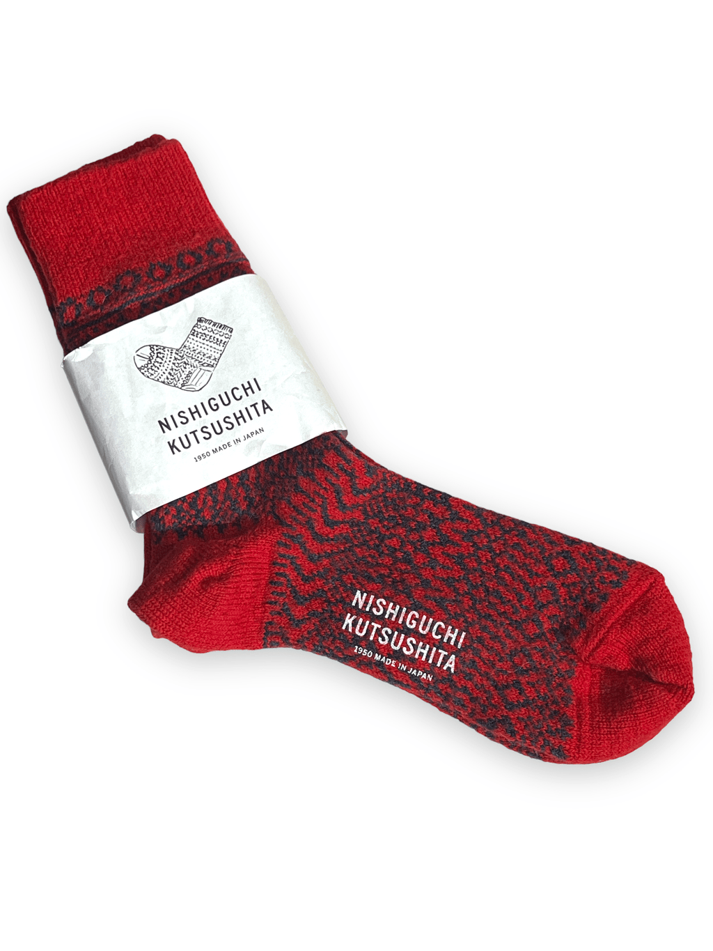 Nishiguchi Kutsushita Oslo Wool Socks Red