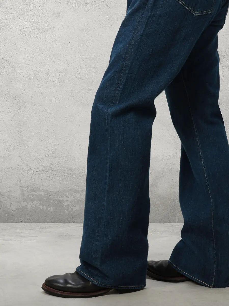 THE FLAT HEAD - D217F 12.5oz WIDE BOOTCUT JEANS FADED