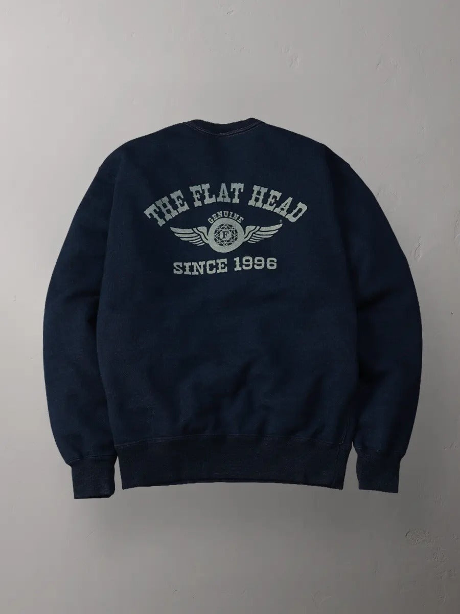 THE FLAT HEAD - round-neck sweatshirt- FN-SWC-101SP - INDIGO