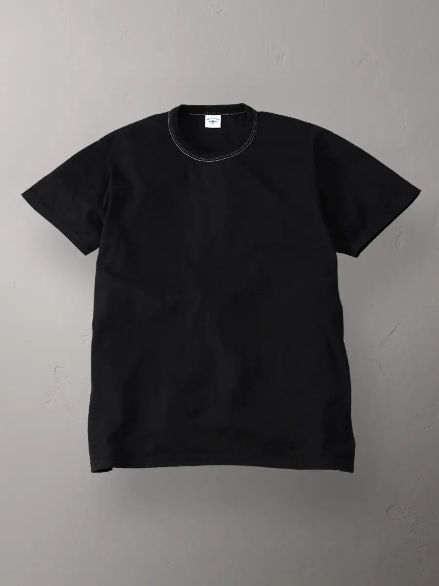 THE FLAT HEAD -FN-THC-059SP Flying Wheel 9.7oz Loopwheeled T-Shirt – Black / Yellow
