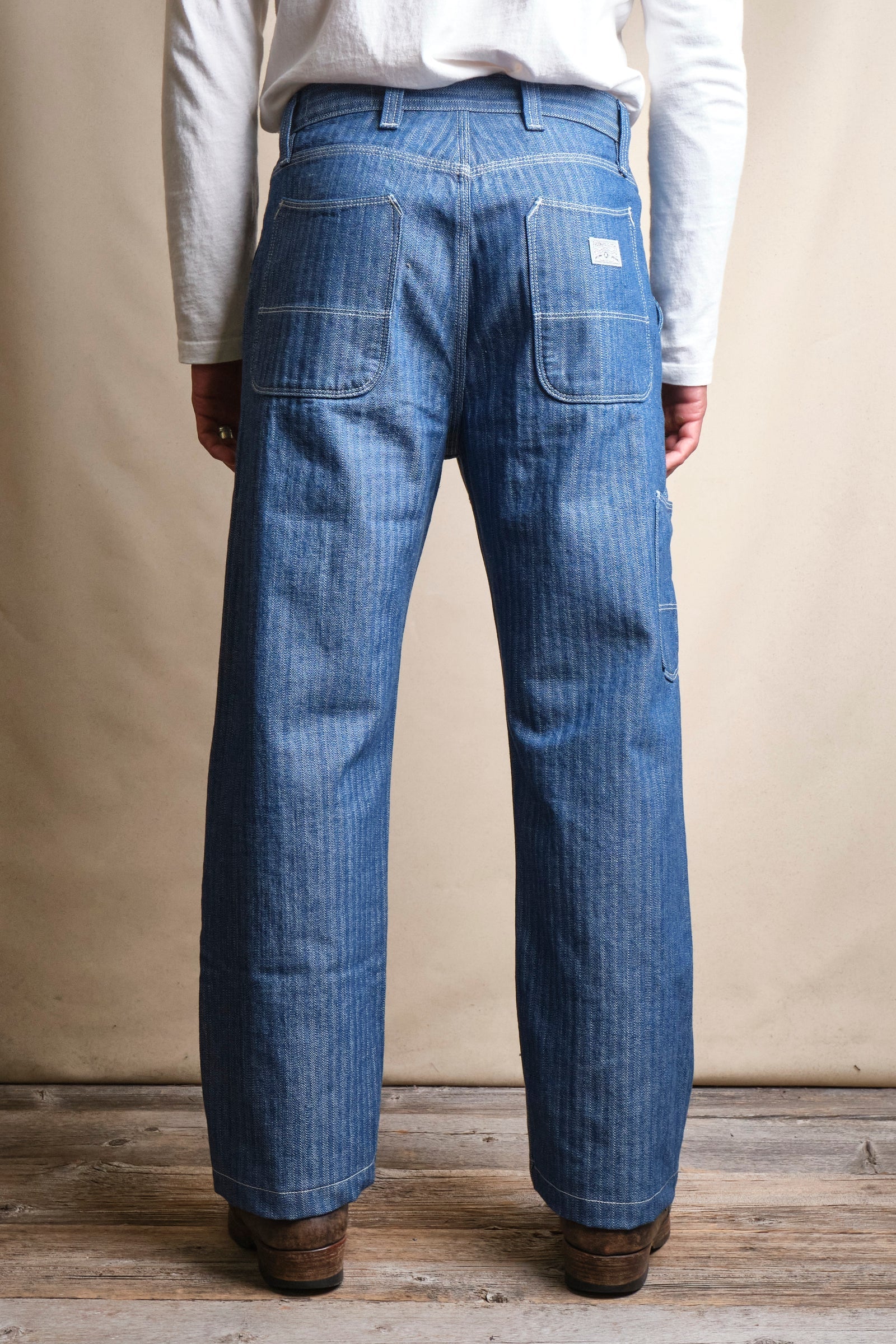 Freenote Cloth Ortega Pant 13 Ounce Blue Herringbone