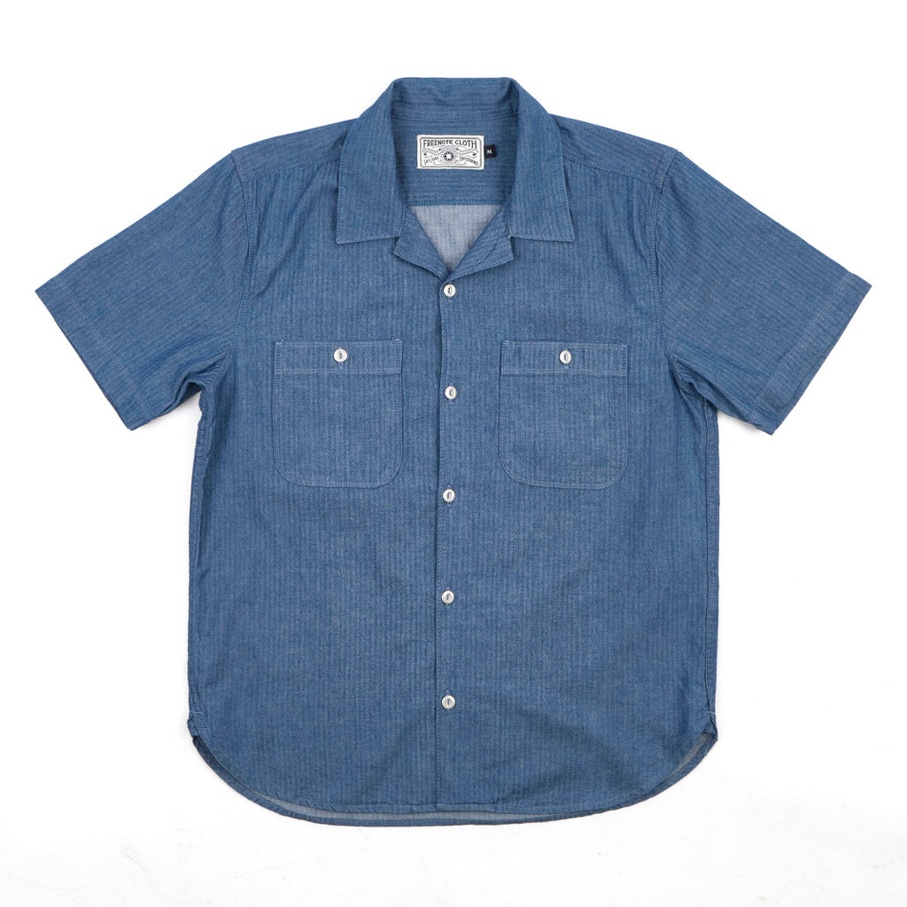 Freenote Cloth Dayton Blue Herringbone