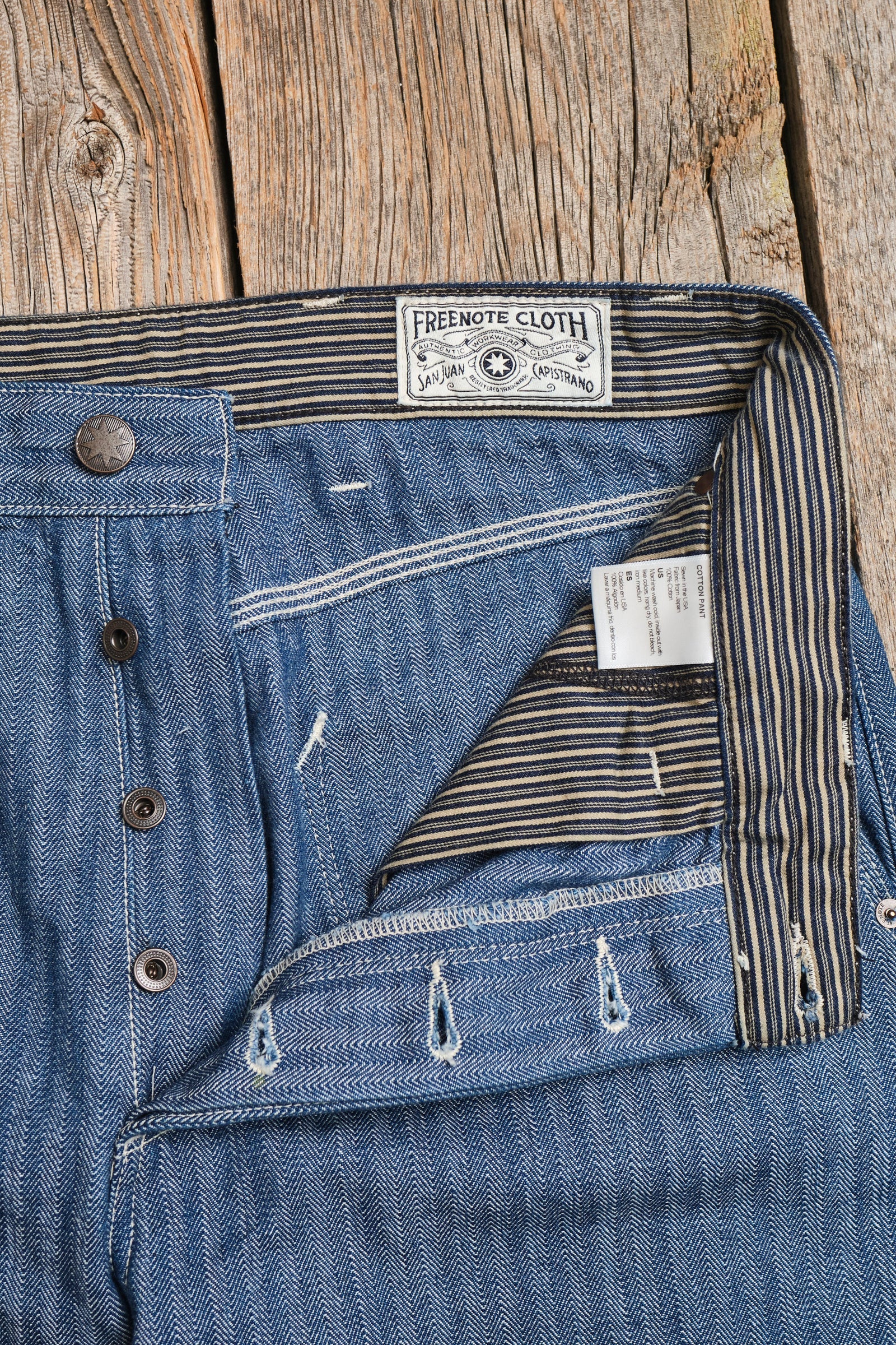 Freenote Cloth Ortega Pant 13 Ounce Blue Herringbone