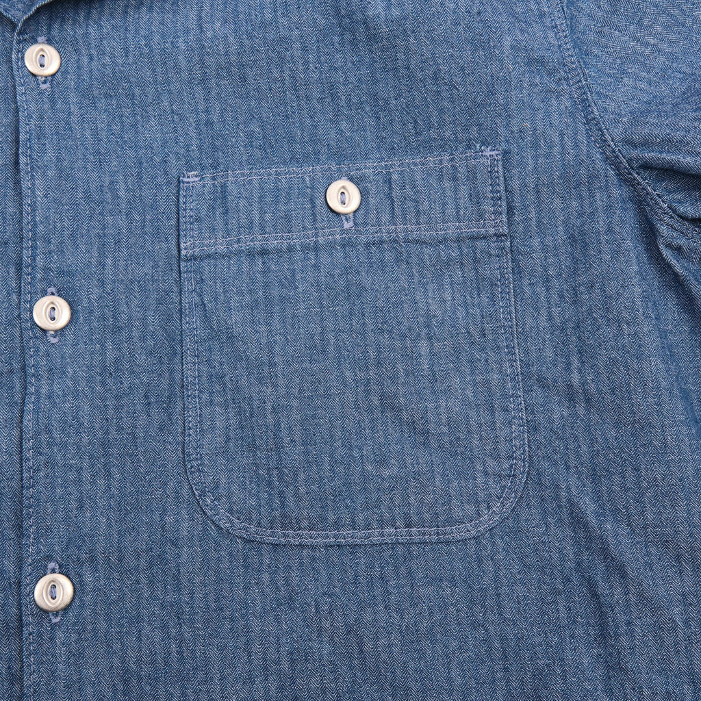 Freenote Cloth Dayton Blue Herringbone