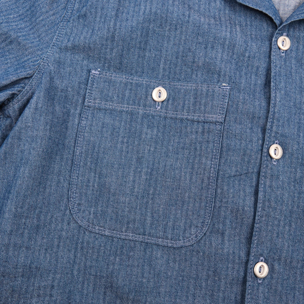 Freenote Cloth Dayton Blue Herringbone