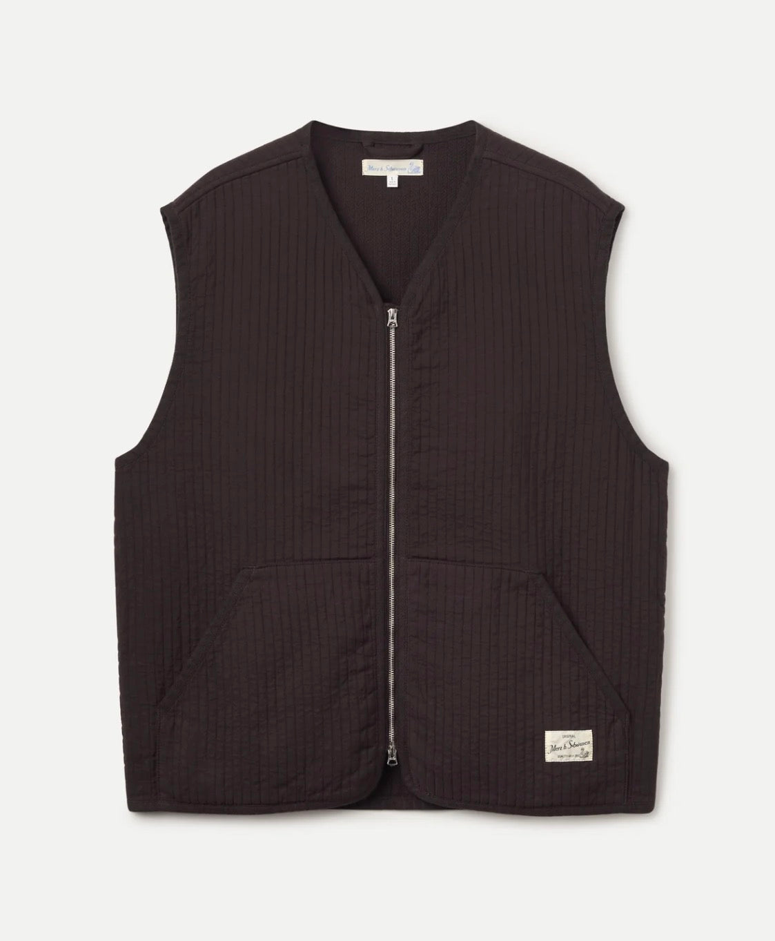 Merz b. Schwanen Padded Zip Vest Chocolate