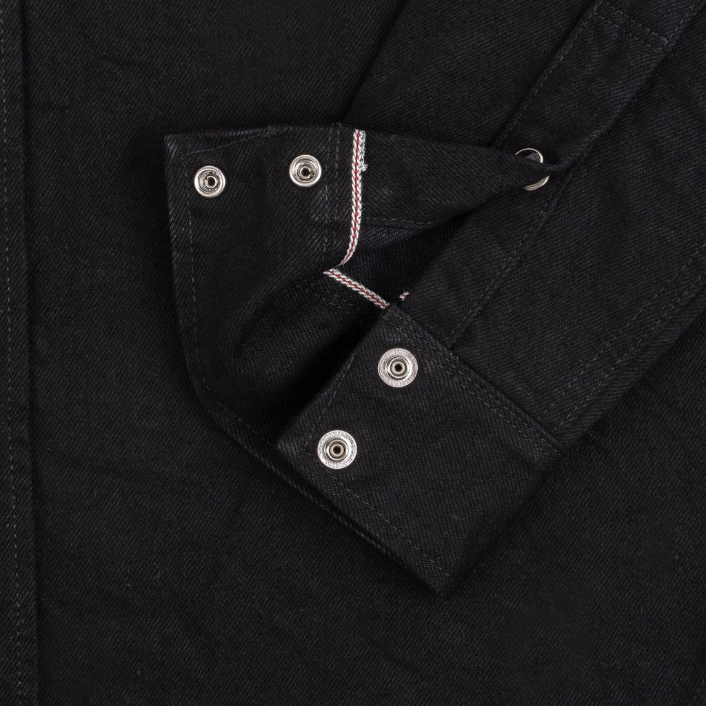 Iron Heart IHSH-295-BB 14oz Selvedge Denim Western Shirt - Black/Black