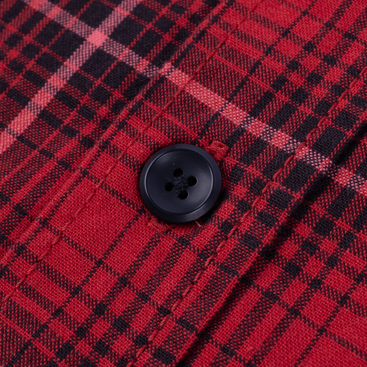 Iron Heart - IHSH-392-RED - 5oz Selvedge Short Sleeved Work Shirt - Red Vintage Check